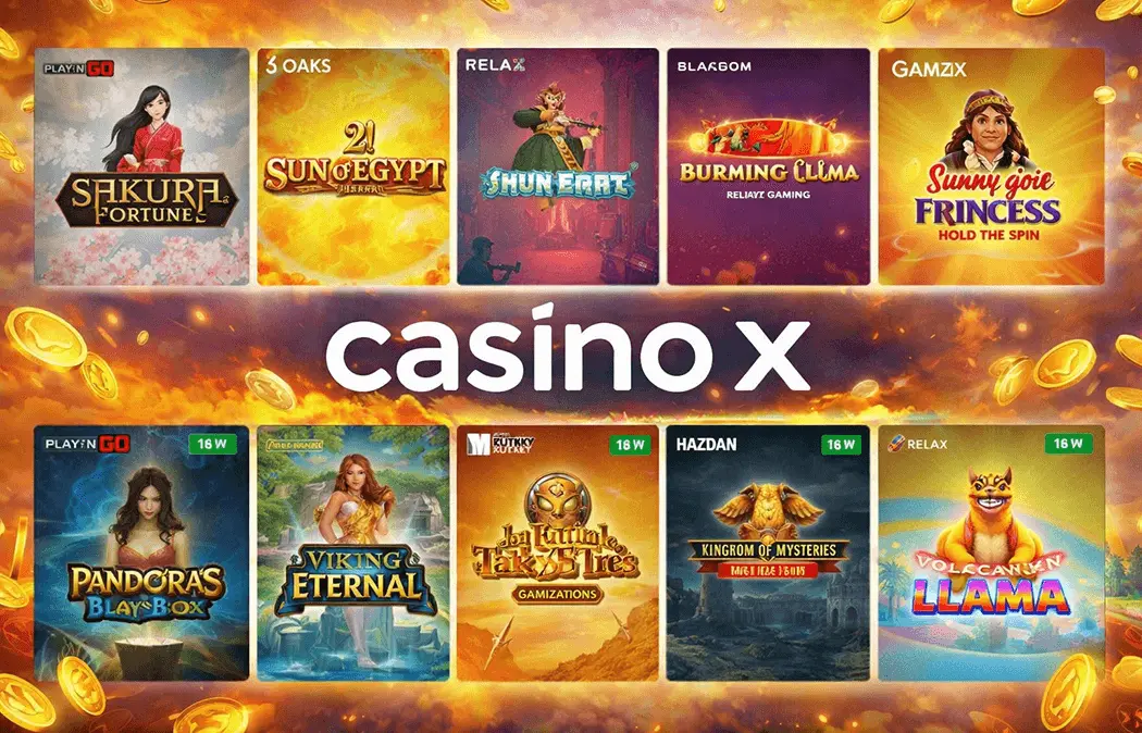 Игровой каталог Casino-X - 3600+ игр: слоты, live-казино, Megaways, краш и ставки на спорт
